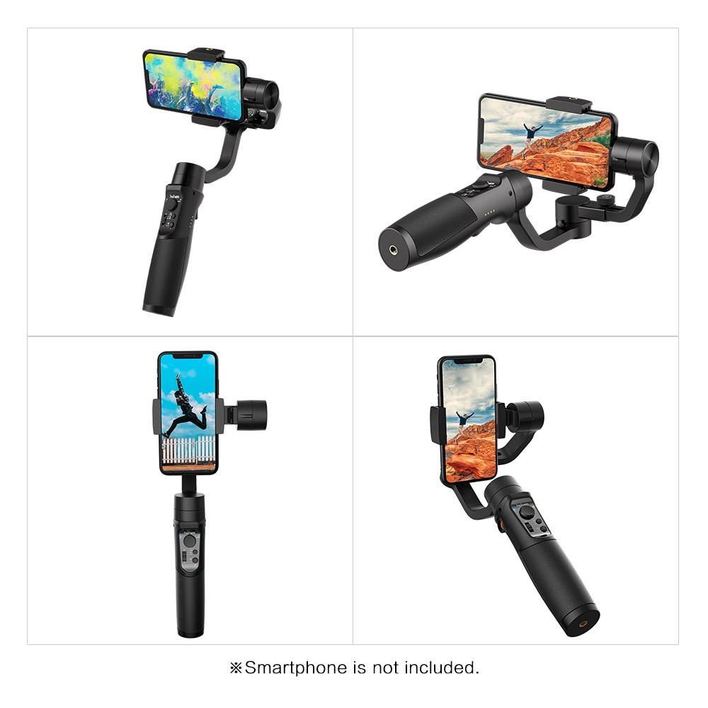 Hohem iSteady Mobile+ 3-Axis Handhele Stabilizing Gimbal Support Visual Auto-tracking Motion Timelapse Panoramic Photography Zoom Control for iPhone Samsung Huawei 58-89mm Width Smartphone Max.