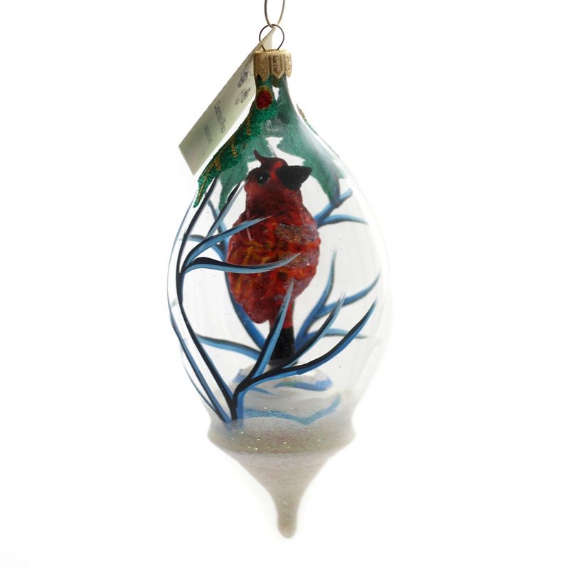 Christina's World 6.5" Cardinal In A Dome Christmas Ornament Bird Red  -  Tree Ornaments