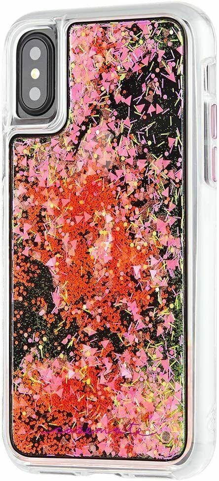 Case-Mate Waterfall Cascading Liquid Giltter Case for iPhone X - Pink Glow
