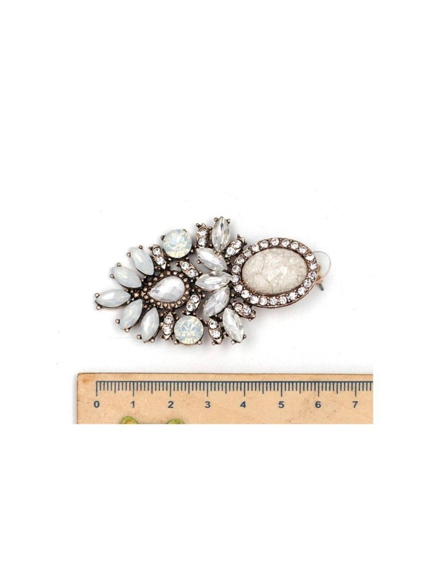 YouBella Gold-Plated White Chand Bali Earrings for Women