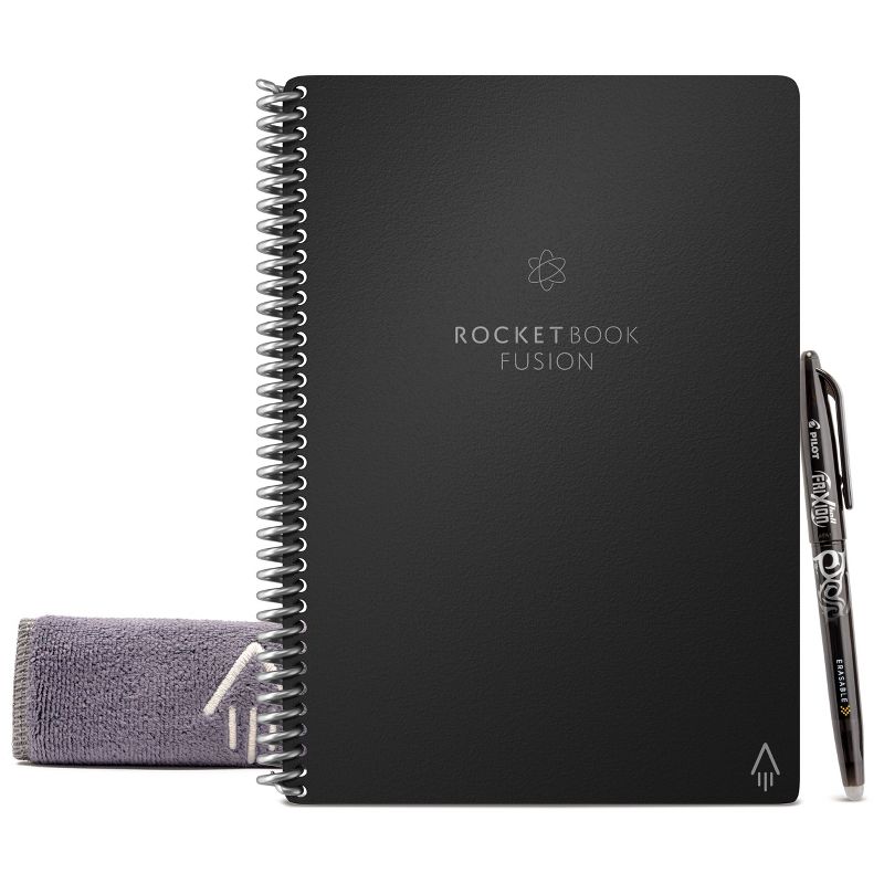 Fusion Smart Reusable Notebook 7 Page Styles 42 Pages 6" x 8.8" Black - Rocketbook