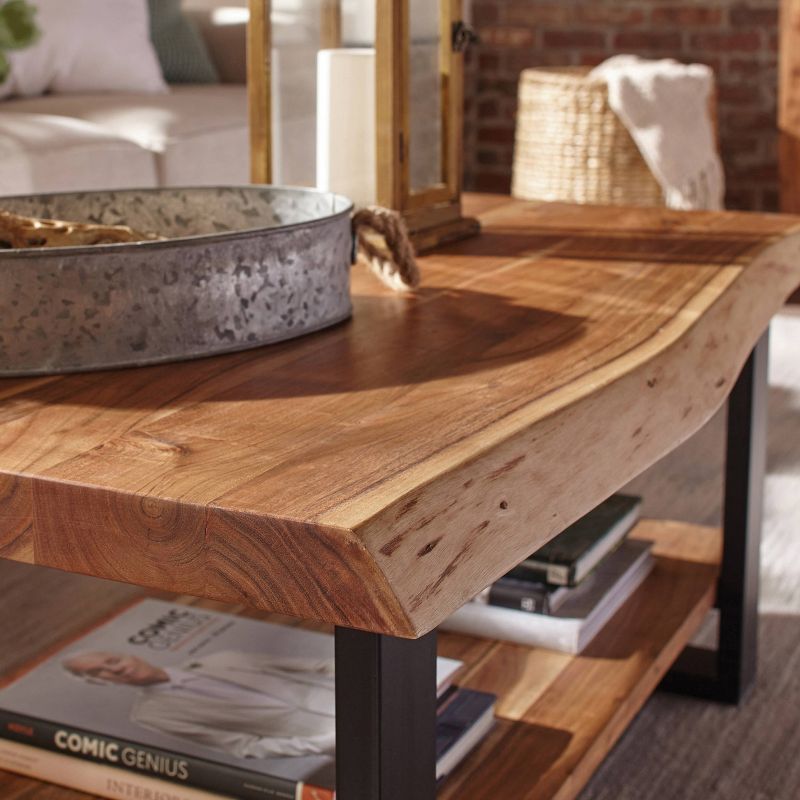 Alpine Live Edge Wood Coffee Table Natural - Alaterre Furniture