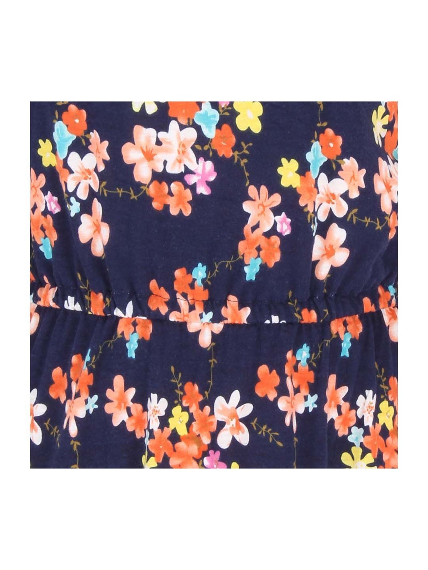 Cutecumber Kids Navy Floral Print Casual Dress