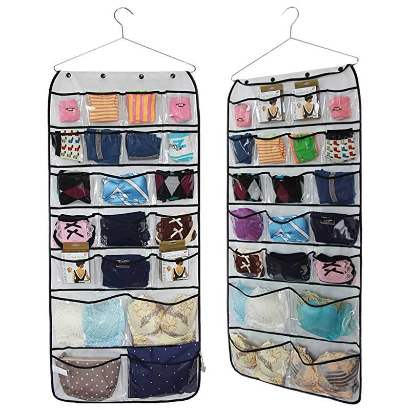 Hanging Closet DualSided Organizers 42 Pockets 385 by 1775Inch