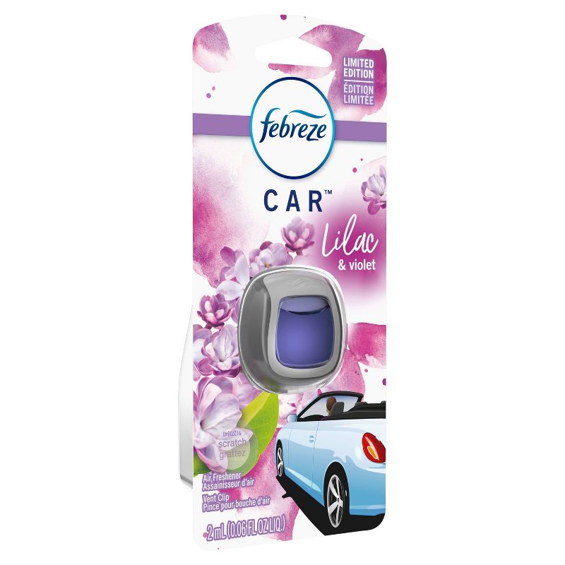 Febreze Car Odor-Eliminating Air Freshener Vent Clip - Lilac & Violet - 1ct