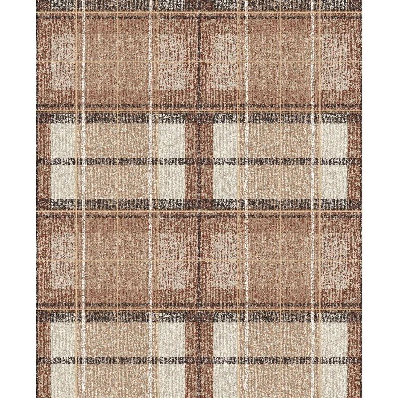 RoomMates Tweed Plaid Peel and Stick Wallpaper Brown