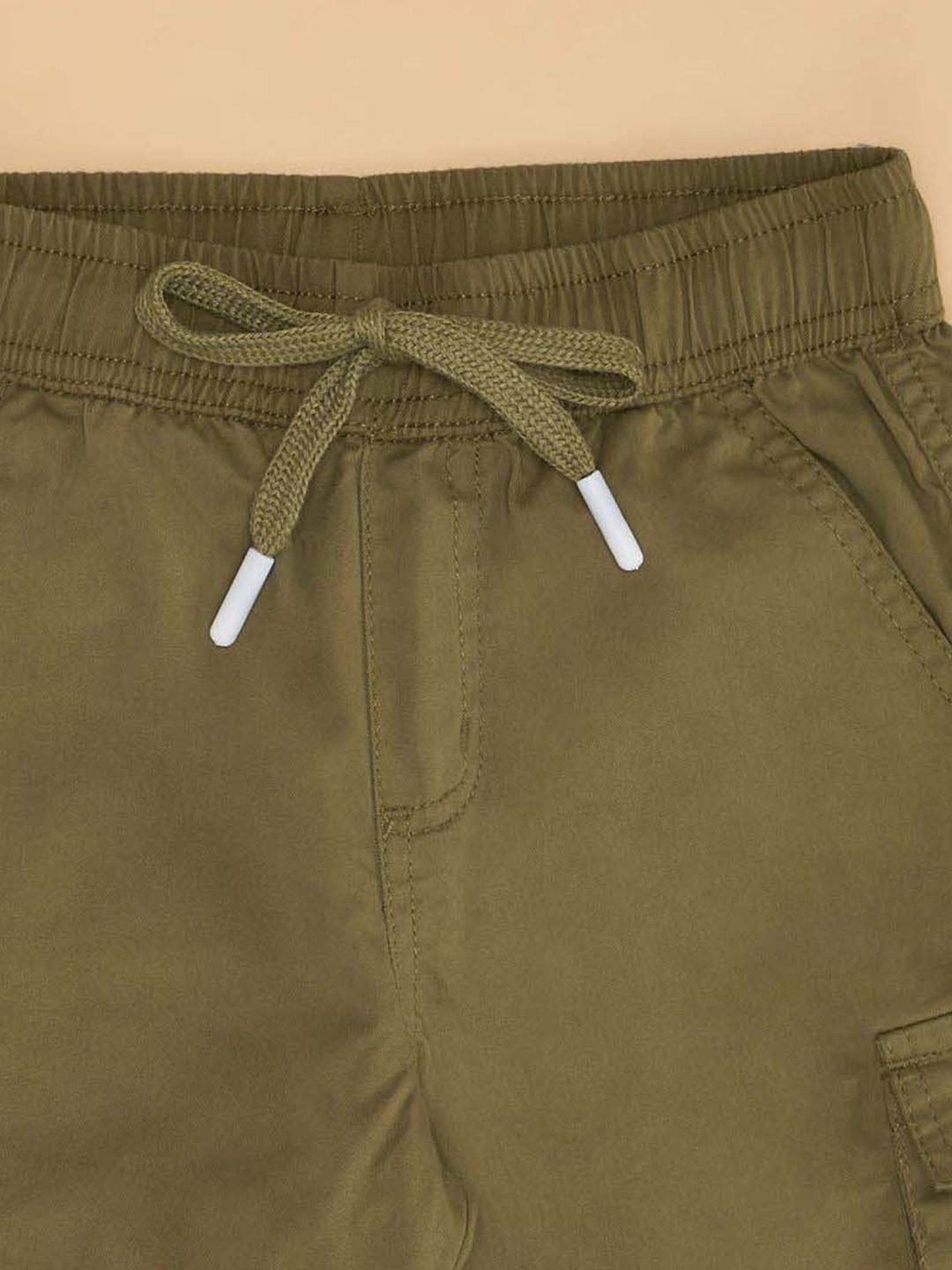 Pantaloons Junior Boys Mineral Green Cotton Solid Shorts