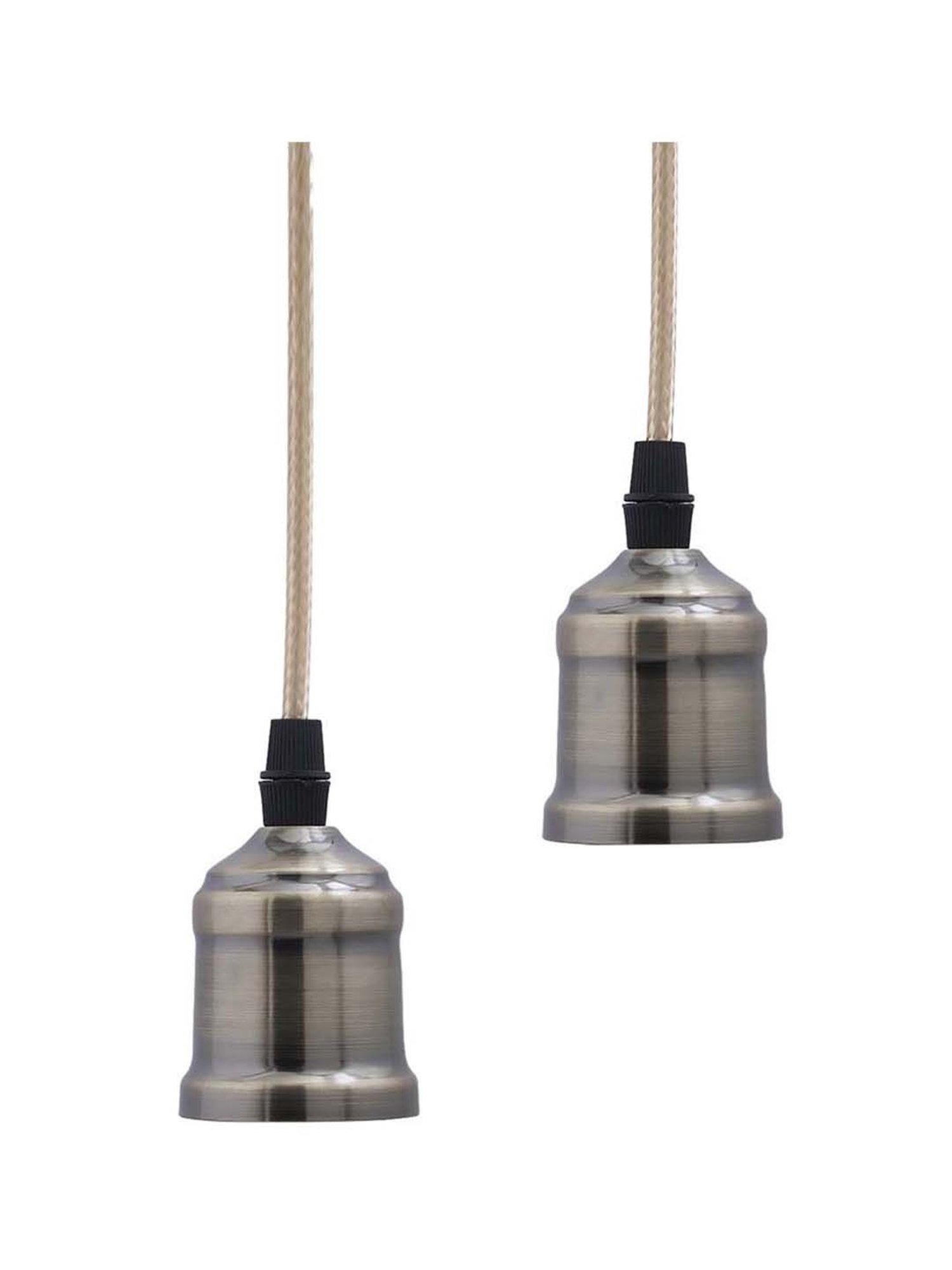 Homesake Antique Brass Metal Bulb Holders - Set of 2 (Bulb not included)