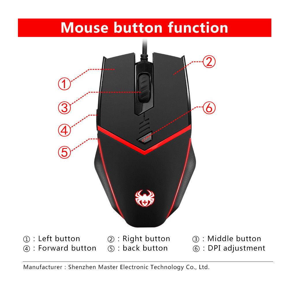 ZELOTES C-13 3200DPI 6D Wired Gaming Mouse LED Optical Mouse Mice For PC Laptop