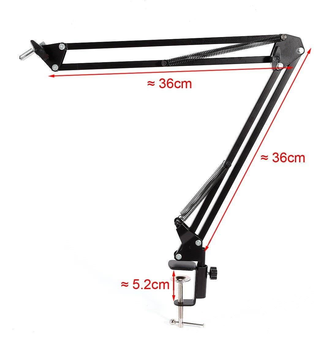 Desk Clamp Mount Suspension Boom Scissor Arm Tripod Stand Holder for Microsoft LifeCam Studio 1080p HD Webcam-Black