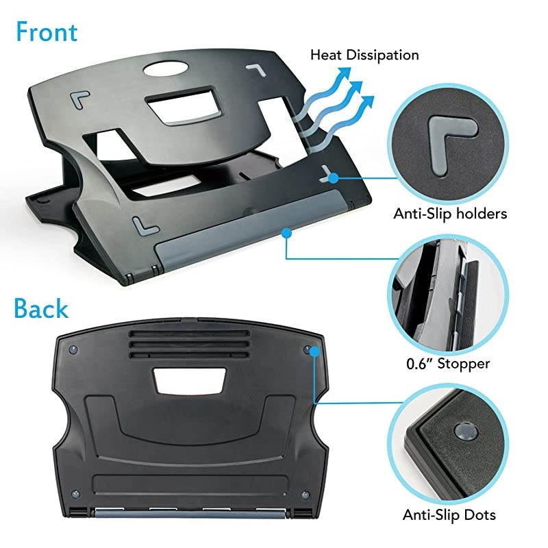 Tablet Drawing Stand Laptop Stand Riser Book Reading Stand Foldable Portable and Adjustable 6 Angles for Laptop Digital Graphic Drawing Tablet Artisul iPad Pro Wacom Cintiq Gray