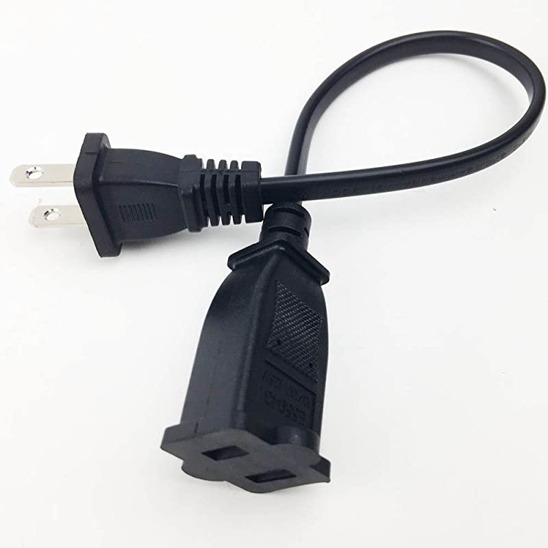 1ft  short US power extension cable cord US AC 2Prong malefemale power cable by