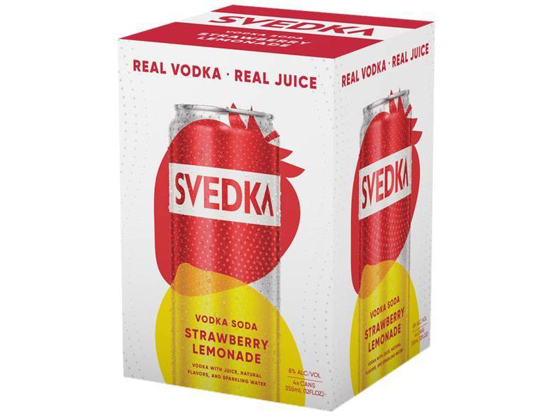 SVEDKA Strawberry Lemonade Vodka Soda Cocktail - 4pk/355ml Cans