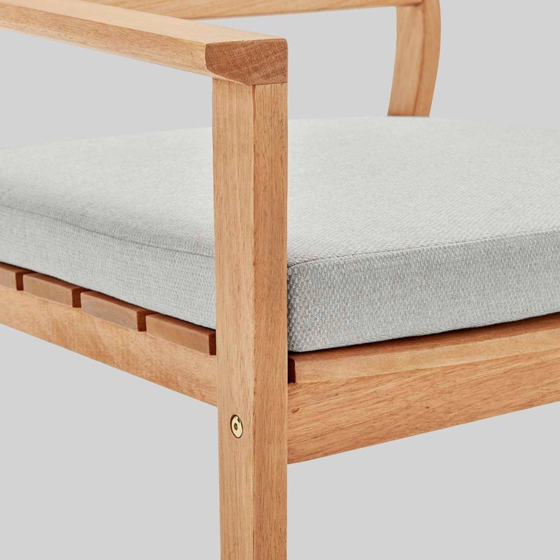 2pc Breton Outdoor Patio Ash Wood Armchair Natural Taupe - Modway