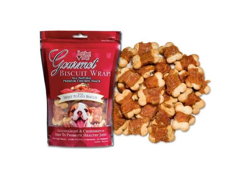 Loving Pets Gourmet Sweet Potato Biscuit & Chicken Wraps (8 oz Pack)