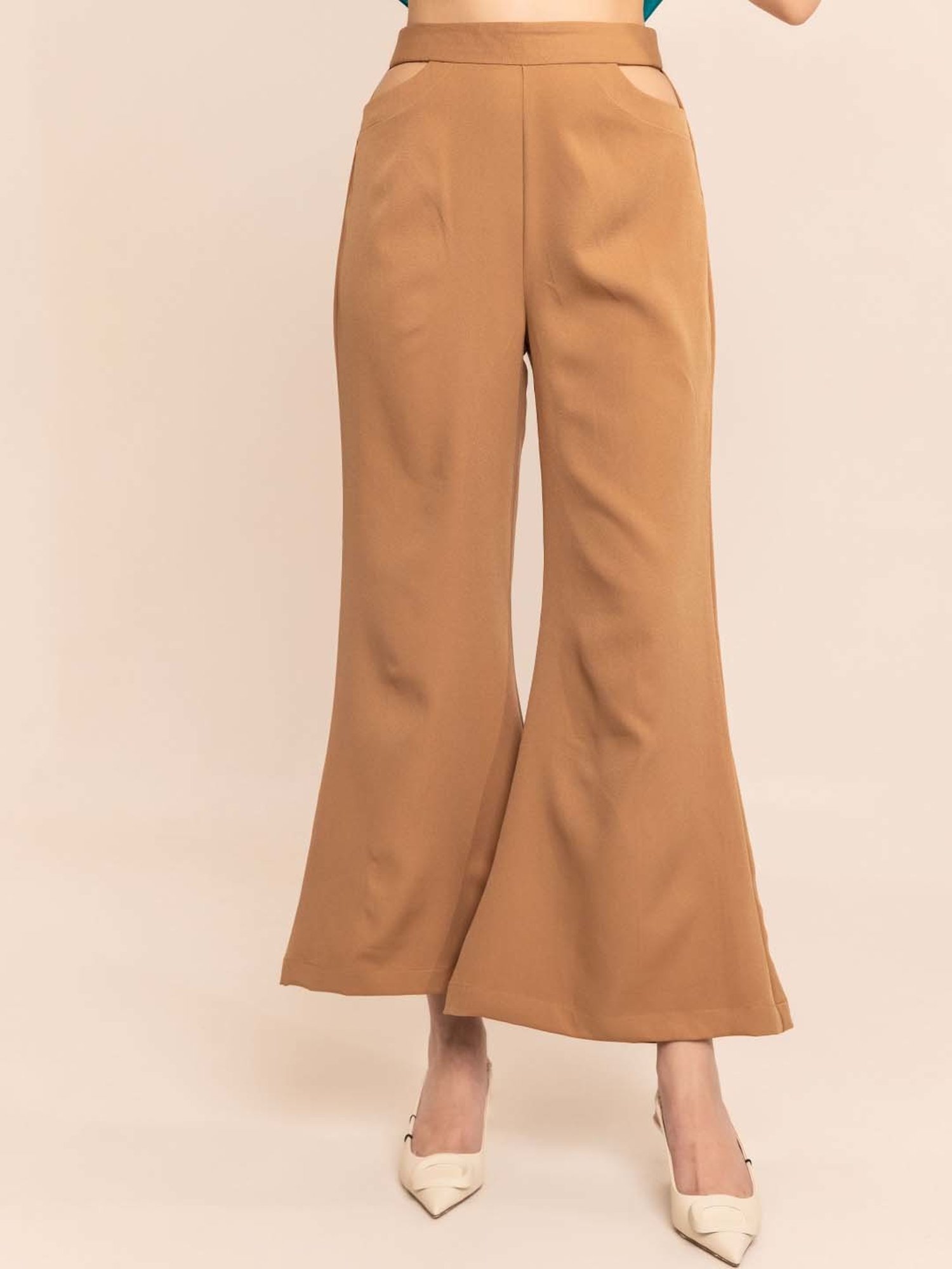 KAORI BY SHREYA AGARWAL Brown Mid Rise Bootcut Trousers