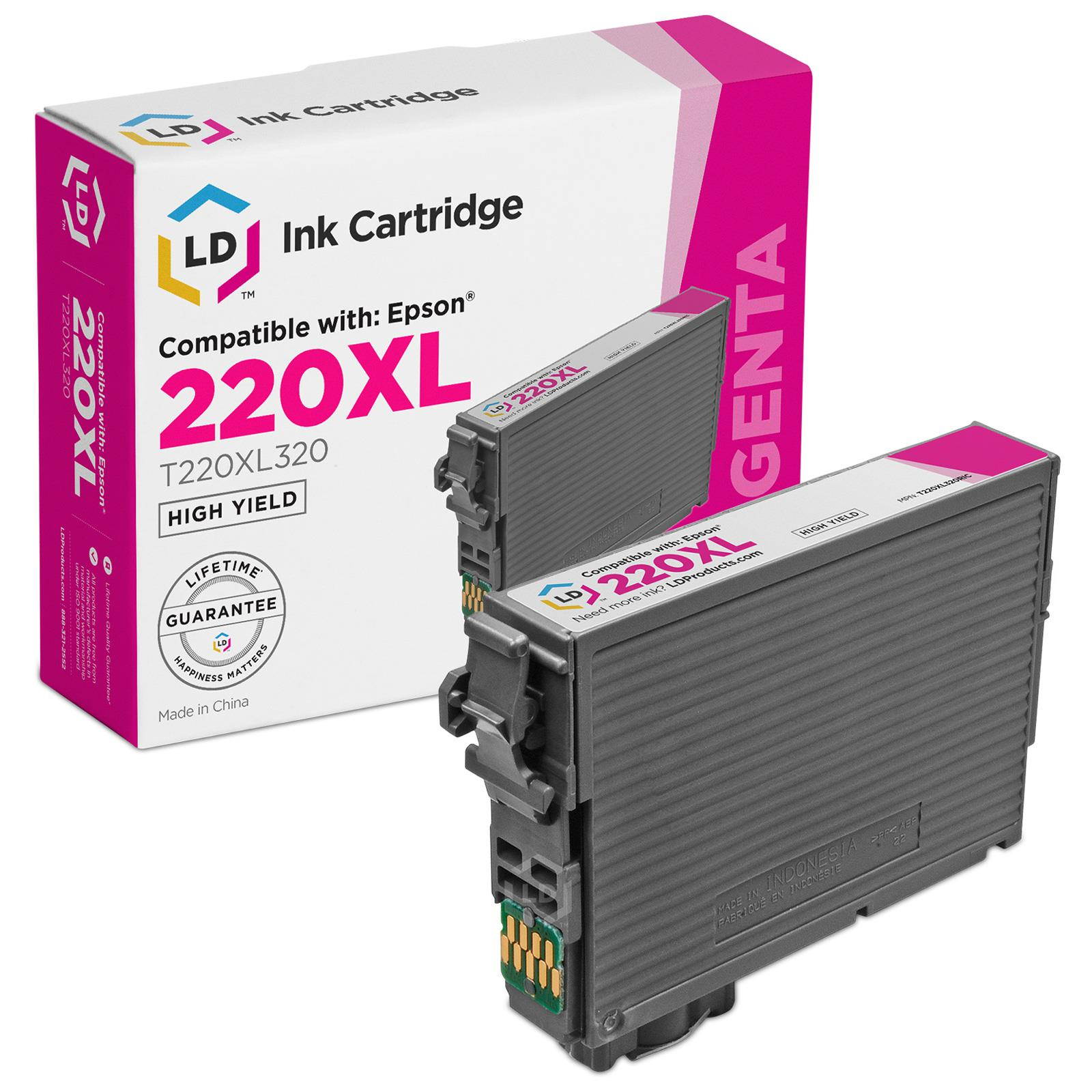 LD &copy; Remanufactured Epson 220XL Set of 4 HY Ink Cartridges Includes: 1 T220XL120 Black, 1 T220XL220 Cyan, 1 T220XL320 Magenta, and 1 T220XL420 Yellow