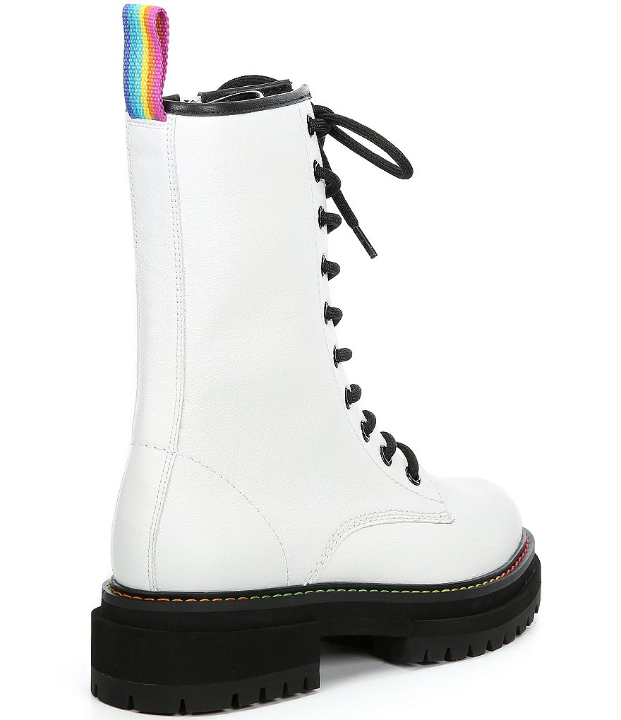 Kurt Geiger London Birdie High Leather Lace-Up Combat Boots