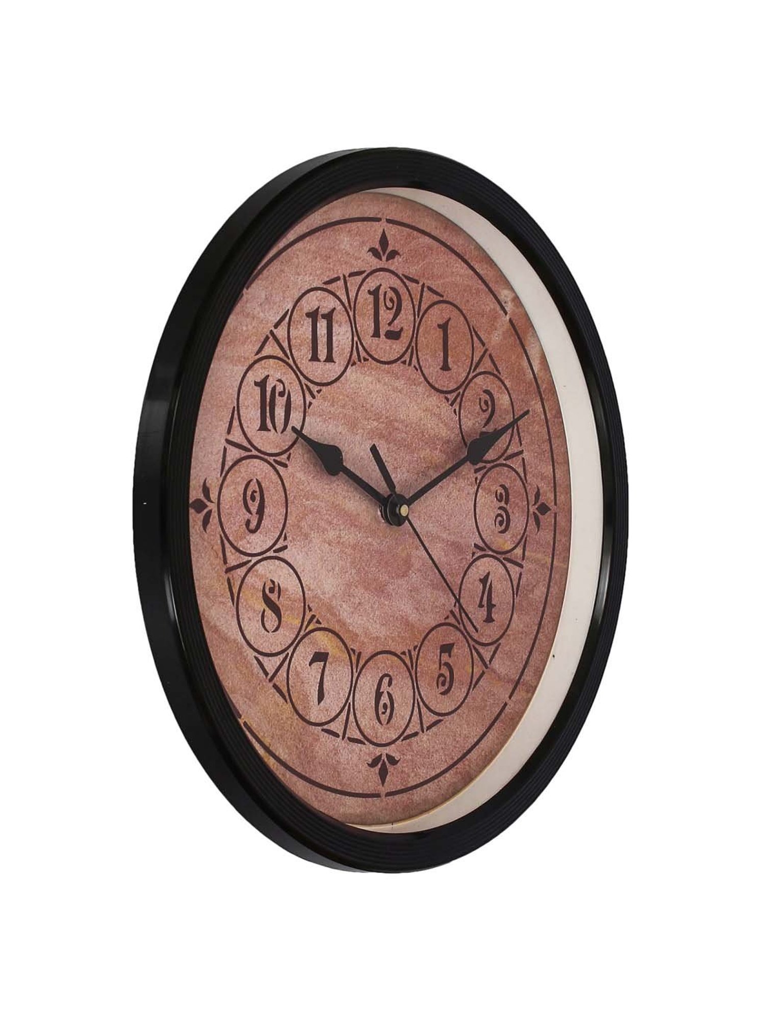 eCraftIndia Designer Round Analog Black Wall Clock