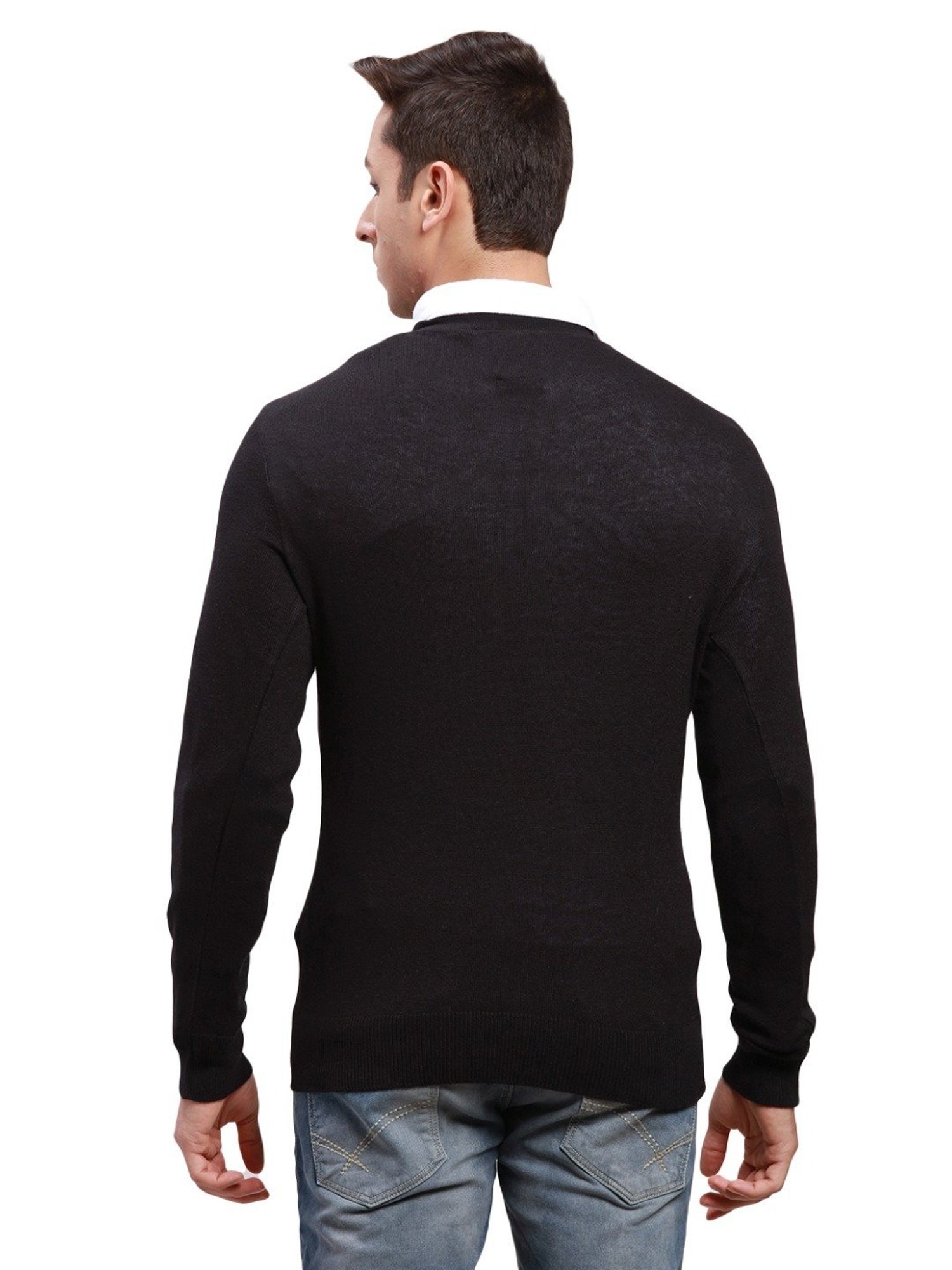 Parx Black Regular Fit Sweater