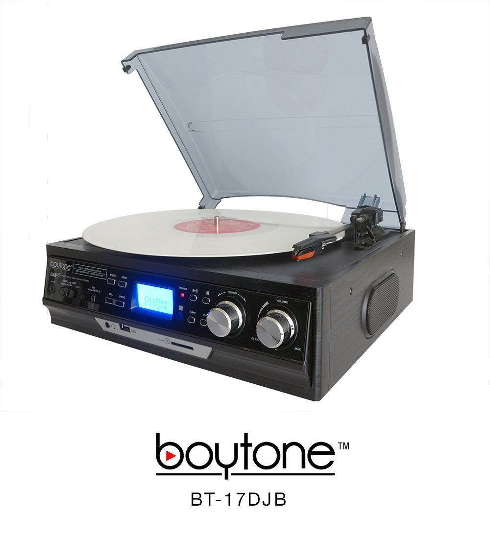 Boytone BT-17DJB Multi RPM Turntable, Black