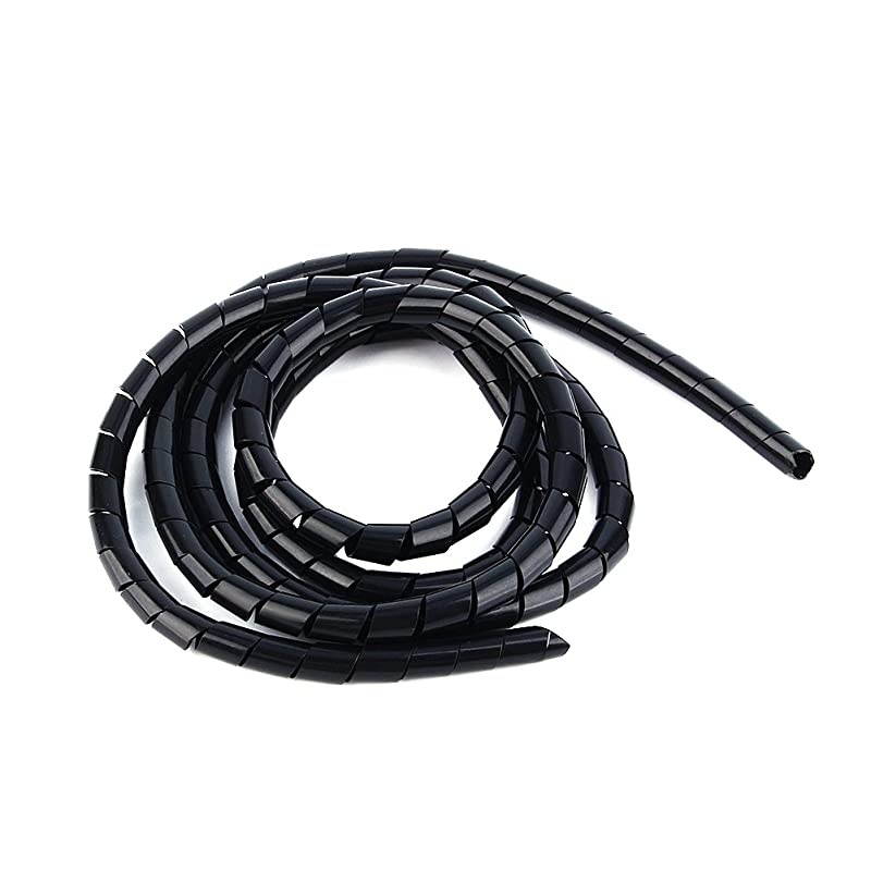 Cable Wrap 6mm 14 Outside Dia PE Cable Wire Wrap Tube Organizer Management Desktop PC Manage Cord 2M