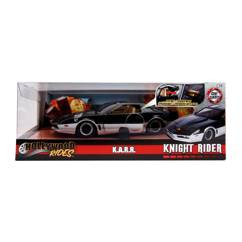 Jada Toys Hollywood Rides Knight Rider K.A.R.R. 1982 Pontiac Firebird Die-Cast Vehicle with Lights 1:24 Scale Glossy Black