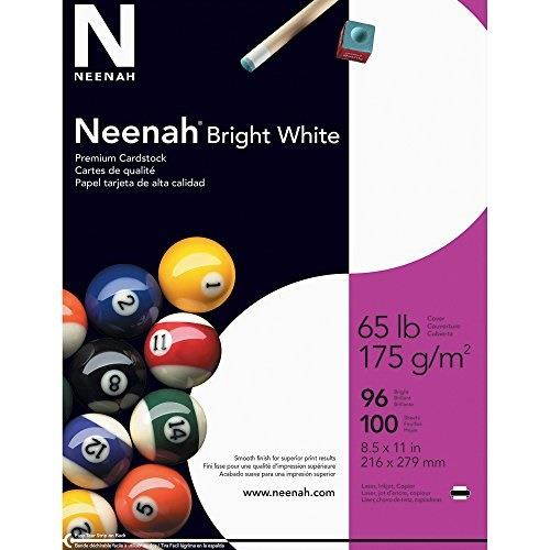 neenah premium cardstock, 8.5" x 11", 65 lb/176 gsm, bright white, 100 sheets 91901