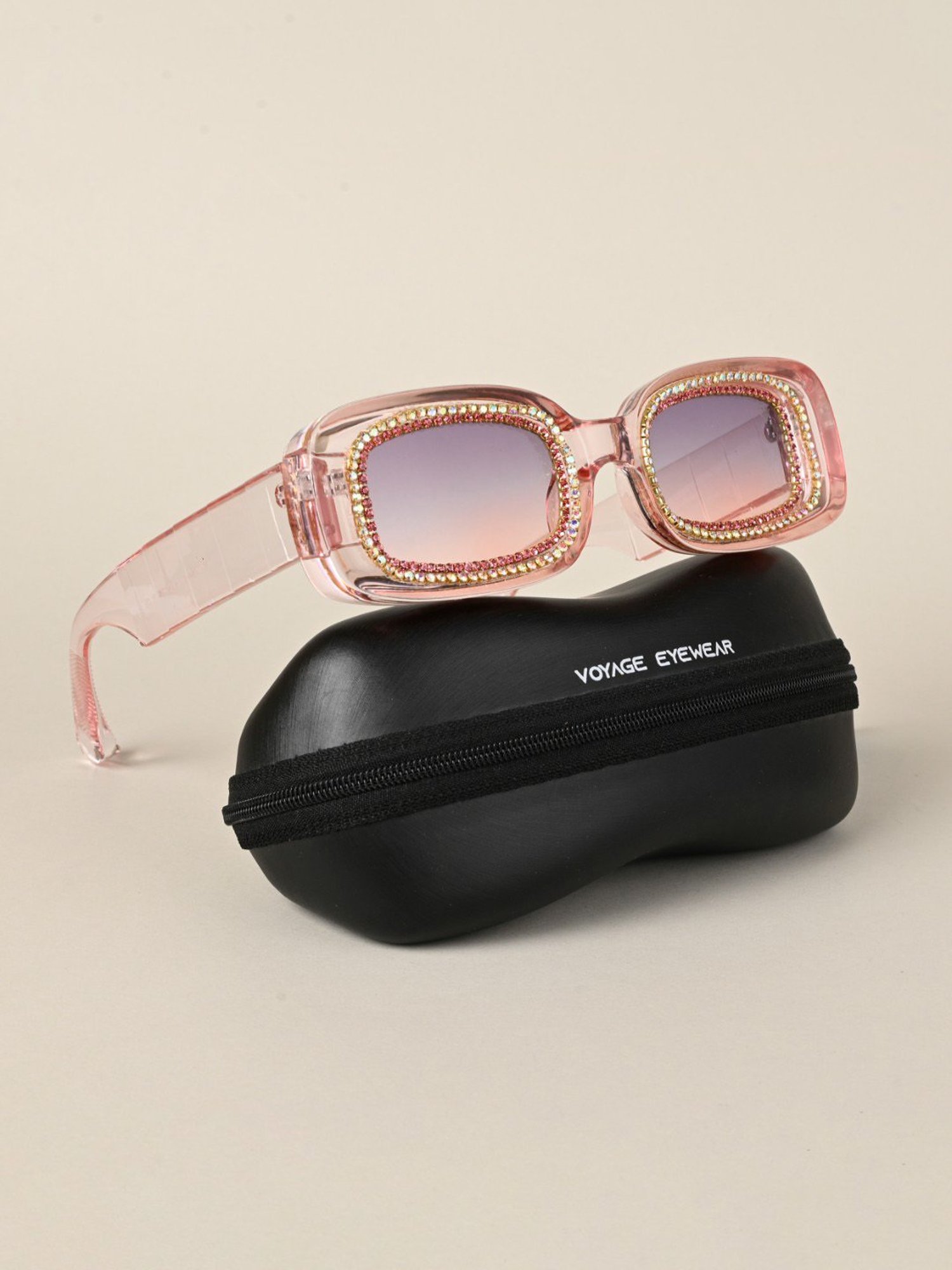 Voyage Pink Oval UV Protection Sunglasses for Women