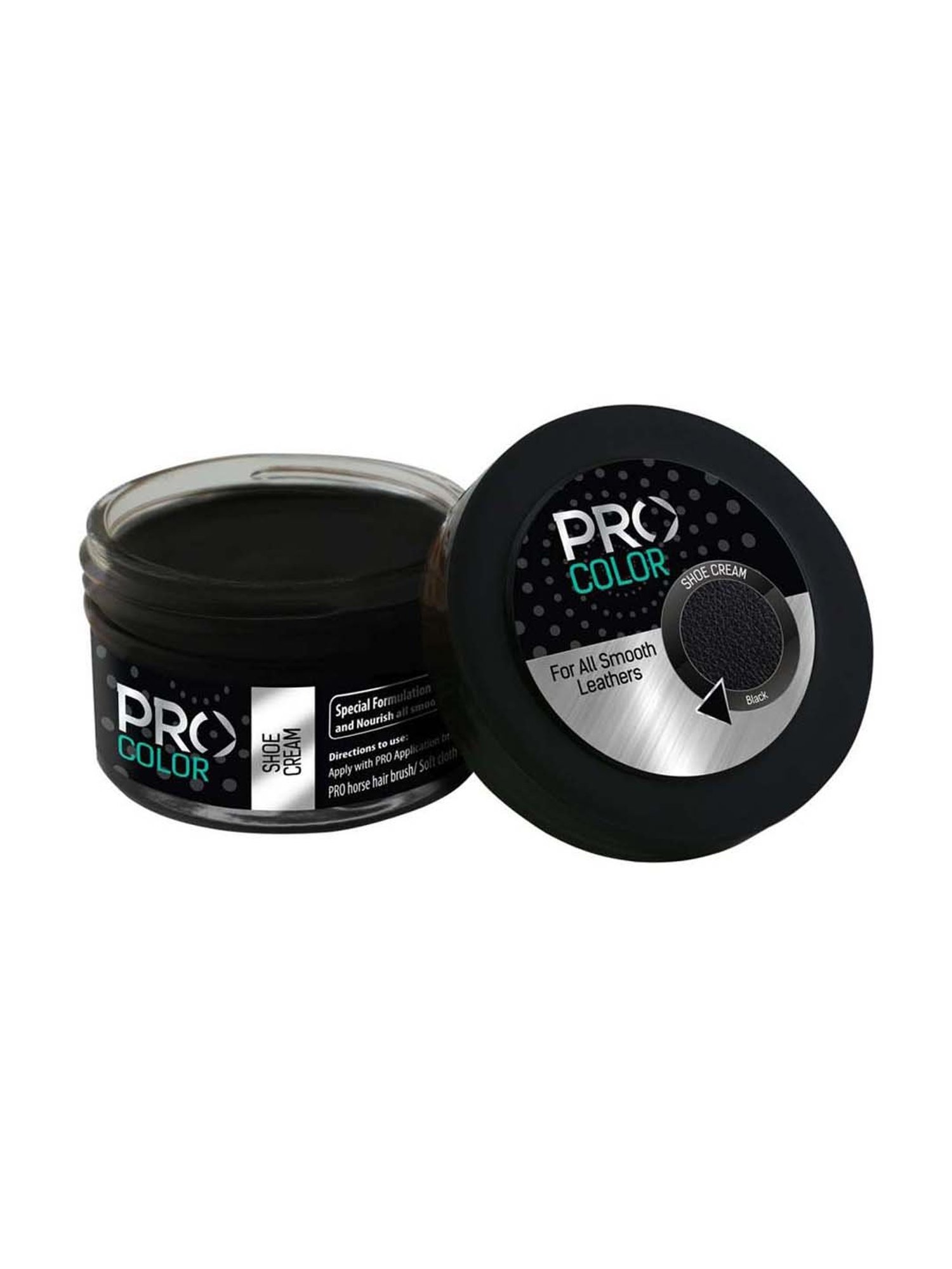 Pro Black Shoe Cream for Smooth Leather Shoes (50ml)
