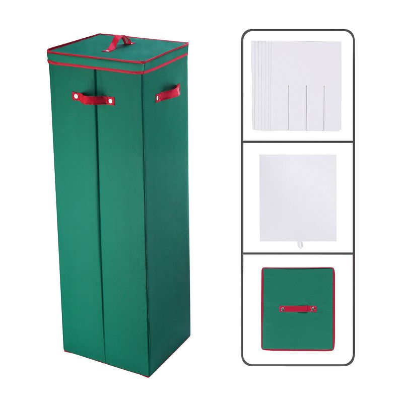 40" Tall Wrapping Paper Storage Box with Lid Green - Elf Stor