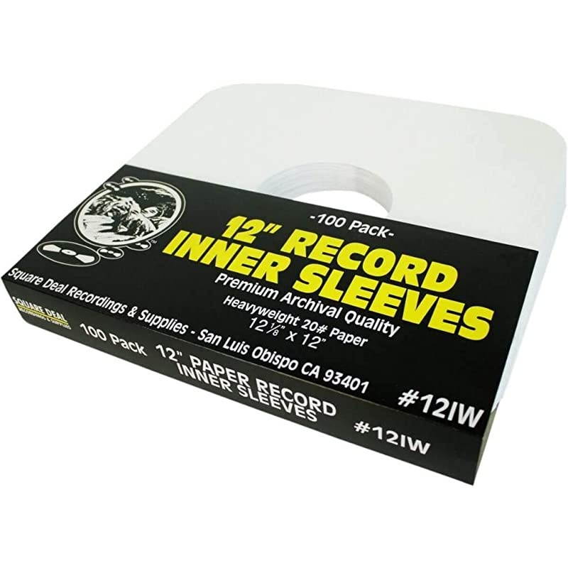 Vinyl Record Sleeves Heavyweight White Paper Inner Sleeves Archival Quality AcidFree Set of 100 12IW