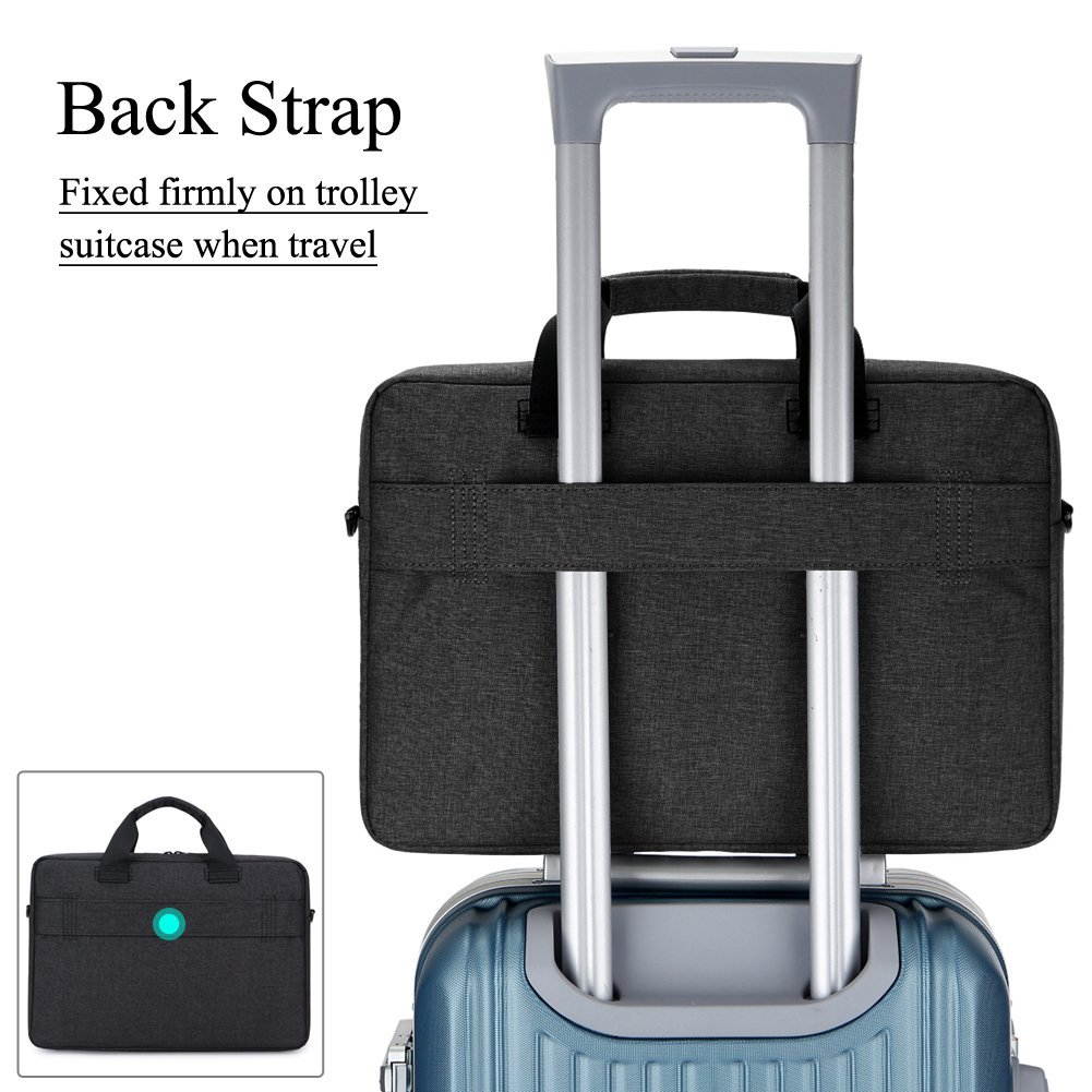 BRINCH Laptop Bag 13.3 Inch, Stylish Fabric Laptop Messenger Shoulder Bag Case Briefcase for 13 - 13.3 Inch Laptop / Notebook / MacBook / Ultrabook / Chromebook Computers (Black)