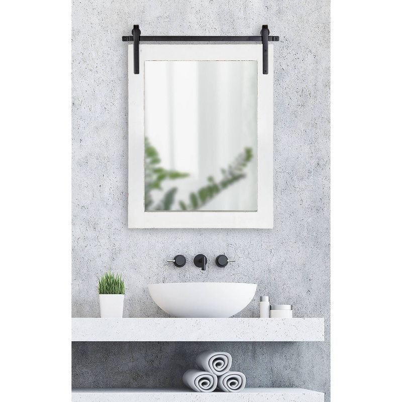 22" x 30" Cates Rectangle Wall Mirror White - Kate & Laurel All Things Decor