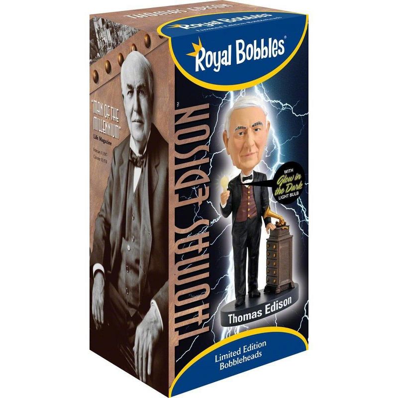 Royal Bobbles Thomas Edison 8" Glow in the Dark Resin Bobble Head