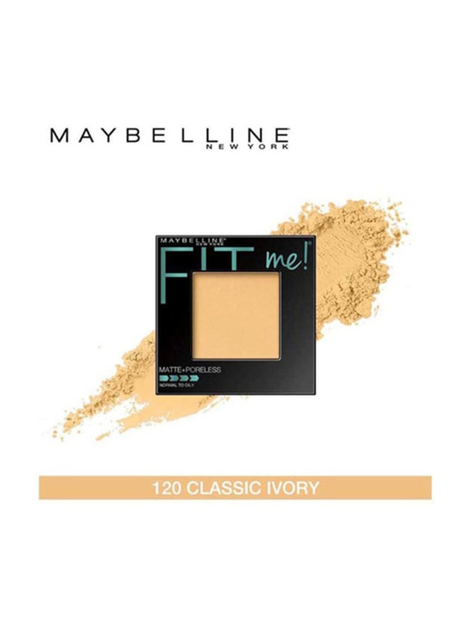 Maybelline New York Fit Me Matte + Poreless Powder - 120 Classic Ivory, 8.5gm