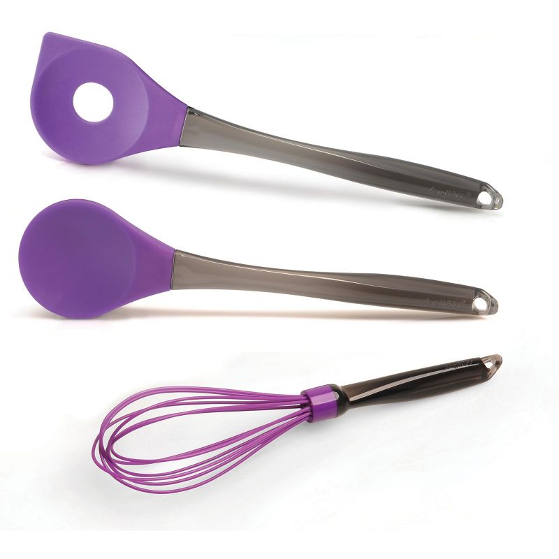 BergHOFF Geminis Silicone Spoon & Whisk Set Purple 3Pc