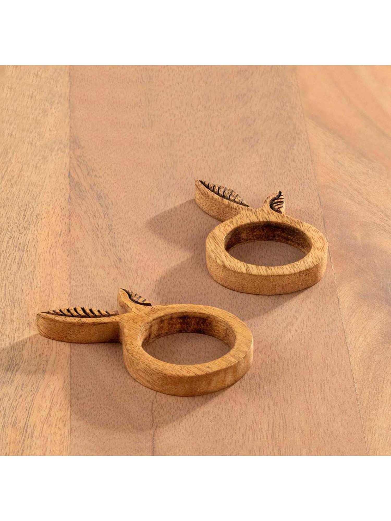 ExclusiveLane The Dancing Peacock Brown Sheesham Wood Napkin Holder - Set of 1