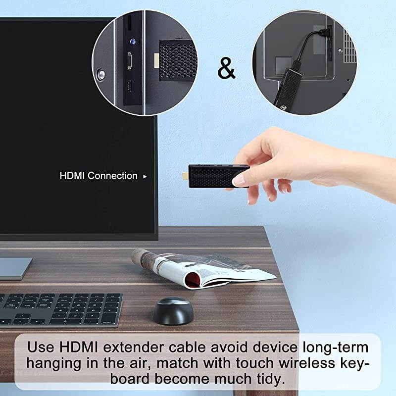 Fanless Mini PC,Intel Atom Z8350 Computer Stick Windows 10 Pro 64 Bit,4GB DDR 64GB eMMC,4k HD,Bluetooth 4.2,Dual Band WiFi AC