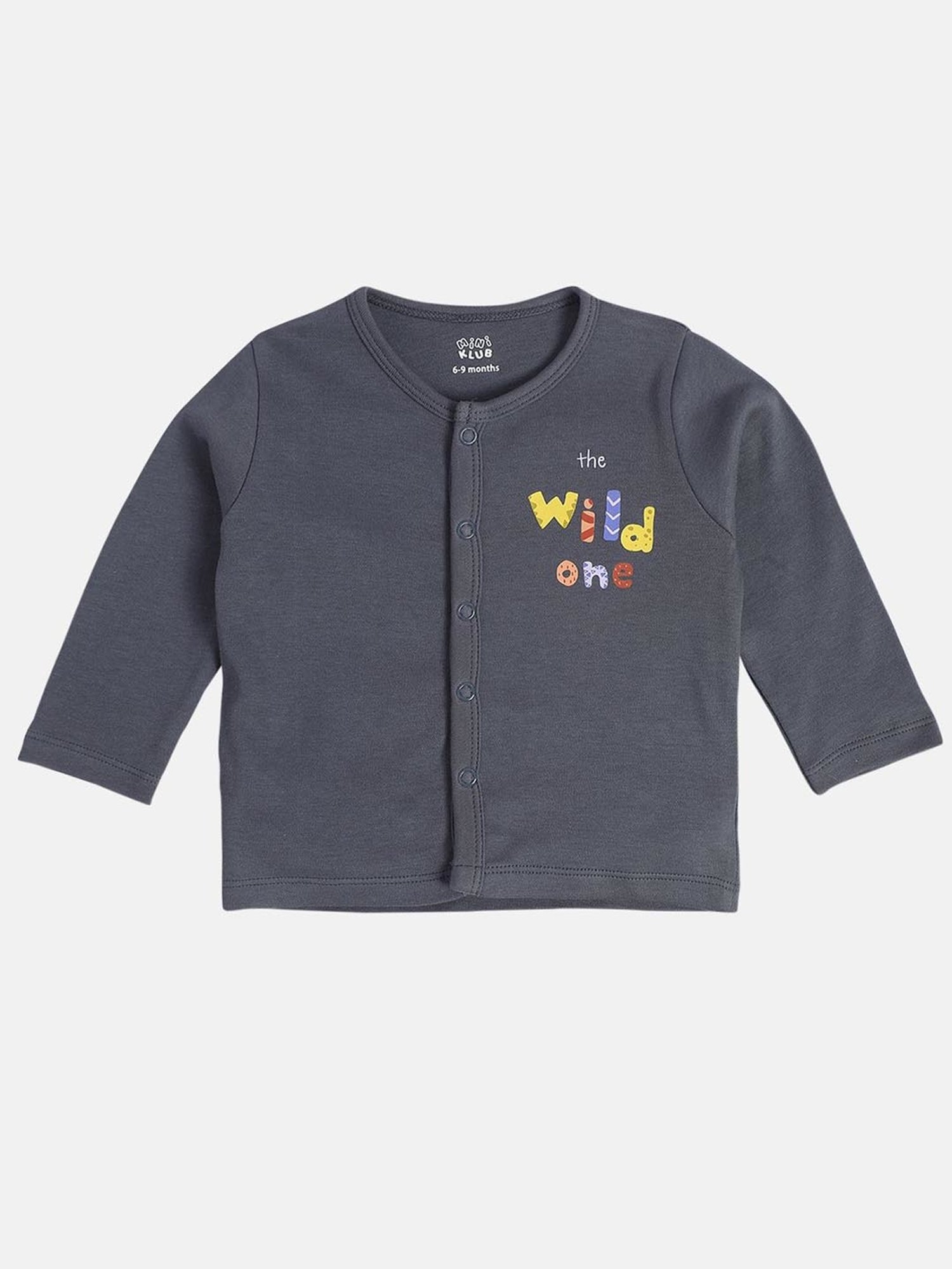 MINIKLUB Boys Red & Gray Cotton Printed Full Sleeves Front Open Vest