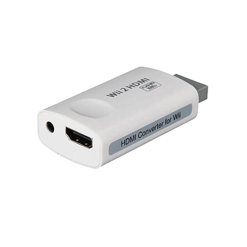 Wii to HDMI Adapter Converter Full HD 1080P Output Upscaling 35mm Audio HDMI Converter for Wii White