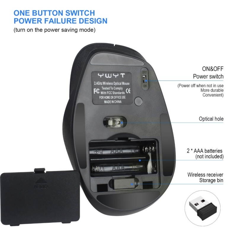 G835 Portable 2.4G 2400DPI Wireless Mouse with USB Receiver Laptop Accessory