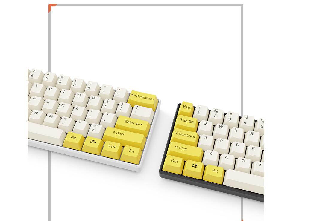 A-jazz AK61 Bluetooth Wireless and  USB Wired Dual Connectivity Mechanical Gaming Keyboard, Durable ABSKeycaps, White Backlit -Blue Switch( White )