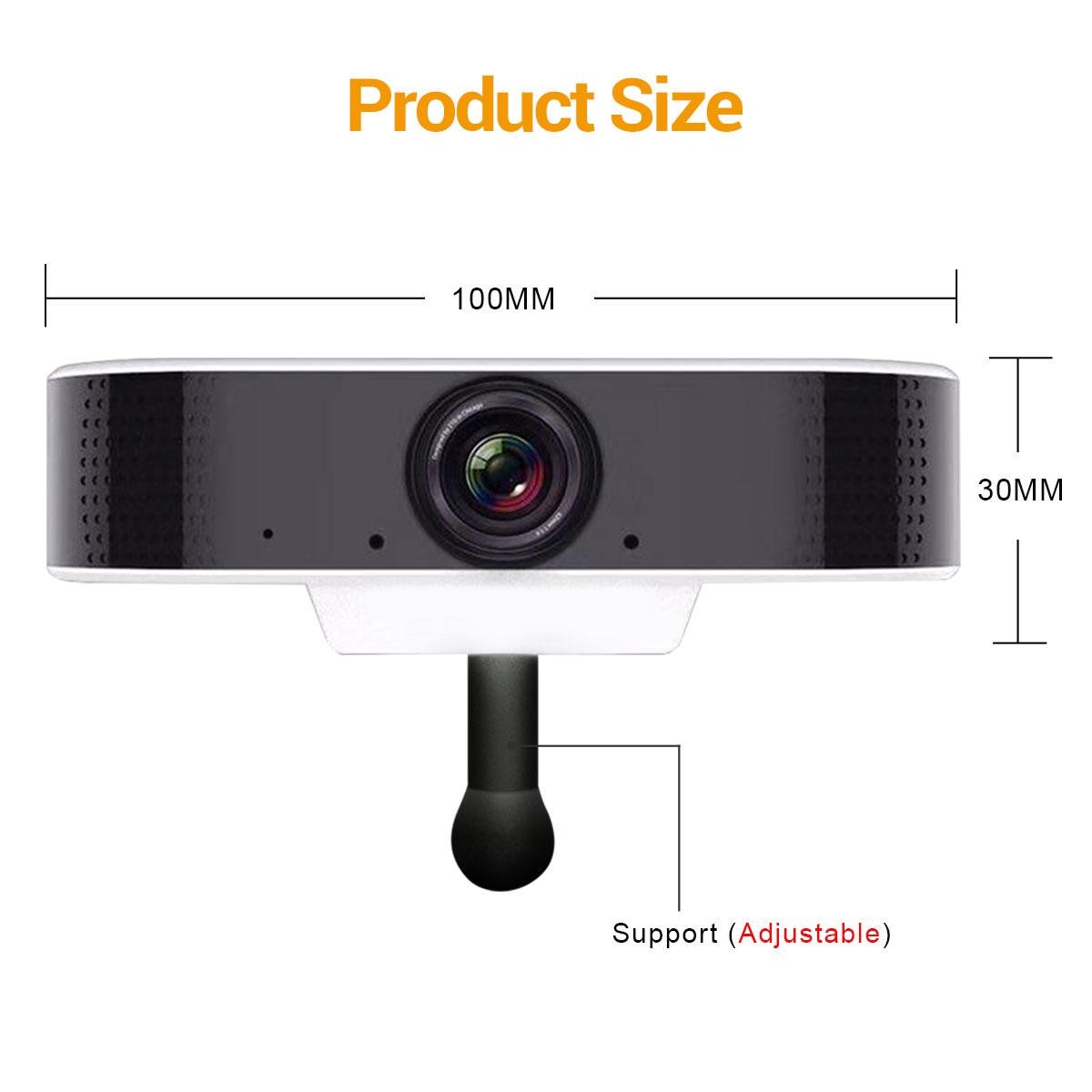2MP Live Webcam USB Camera Online Conference Teaching Video Built-in Microphone WEB08