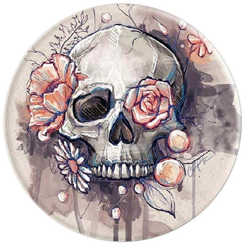 FLOWERS SKULL BLACK PINK ART FOR TATTOO GIRLS WOMEN PopSockets Grip and Stand for Phones and Tablets