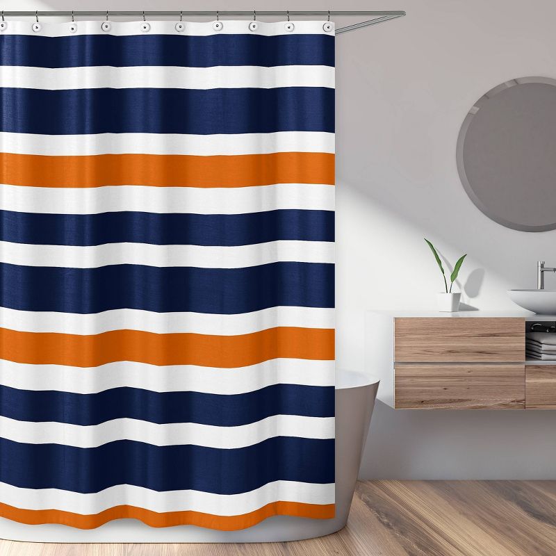 Striped Shower Curtain Navy - Sweet Jojo Designs