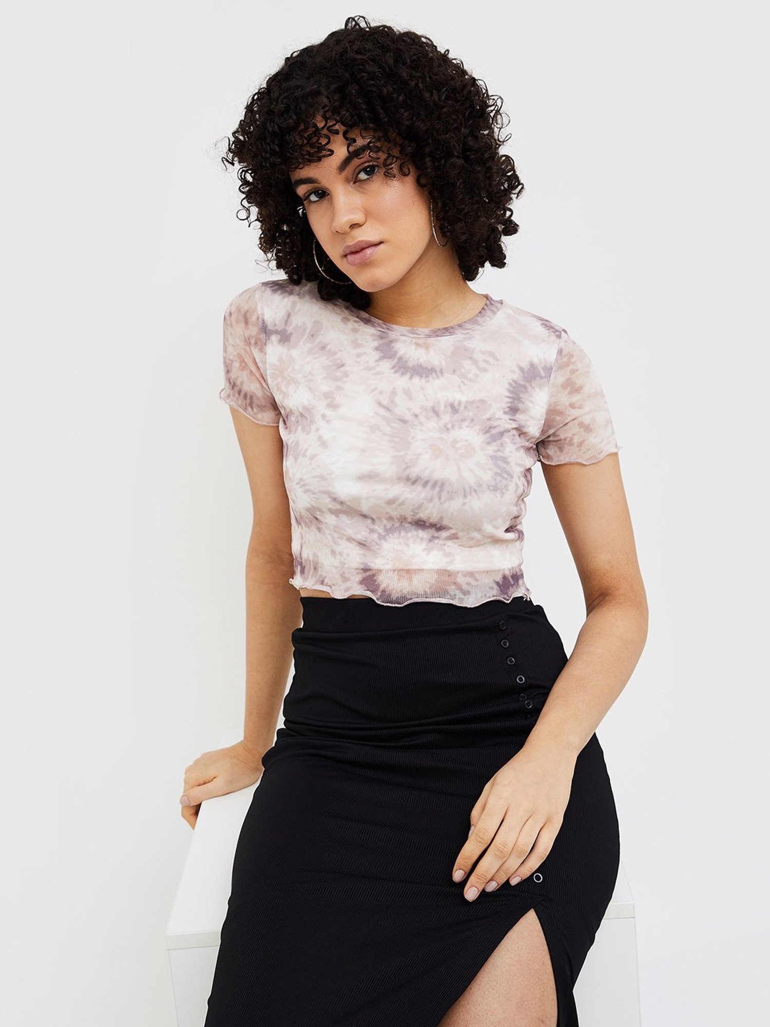 Ginger by Lifestyle Multicolor Printed Crop Top