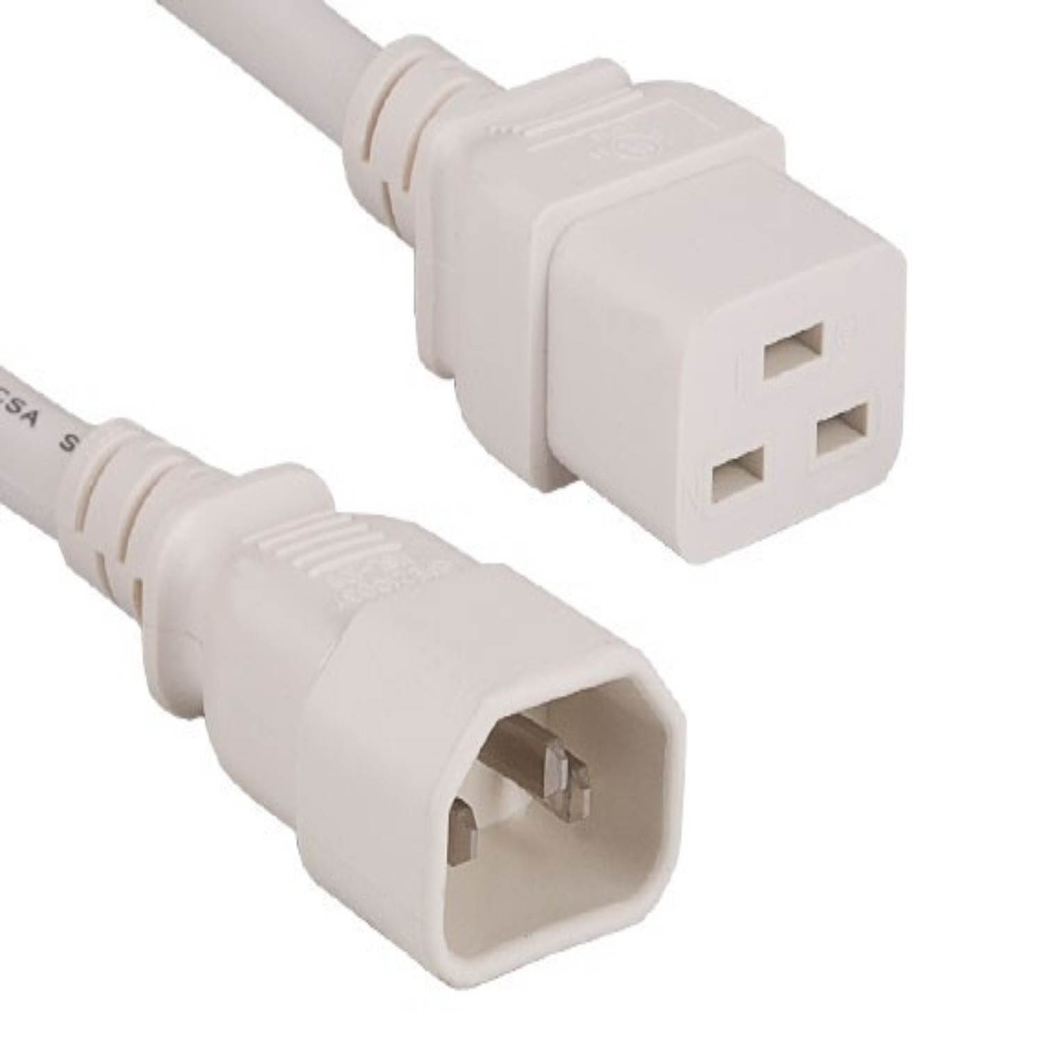 SANOXY Cables and Adapters; 8ft 14 AWG 15A 250V Power Cord (IEC320 C14 to IEC320 C19), White
