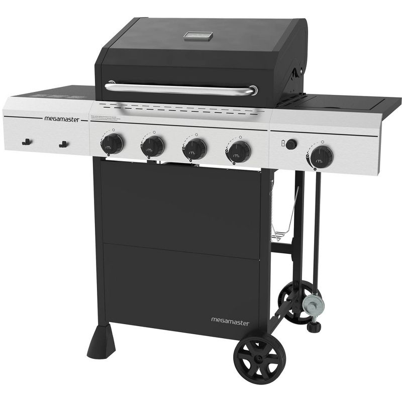 Megamaster 4-Burner Gas Grill with Stainless Steel Tong 720-0804HTG