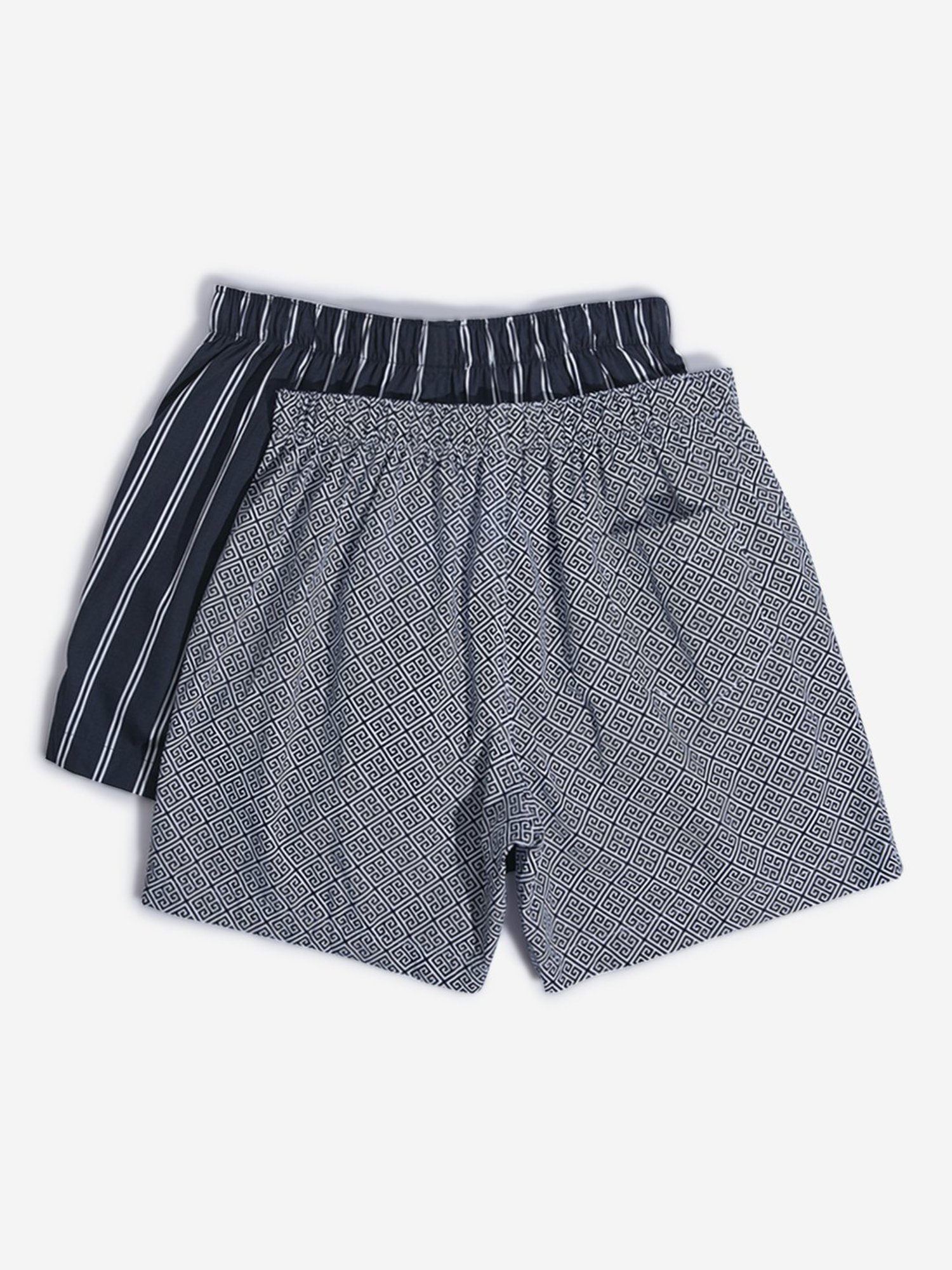 WES Lounge by Westside Blue Printed Boxers - Pack of 2